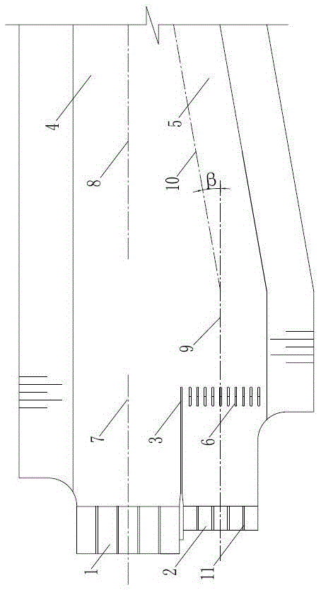 Method for eliminating air-suction vortex at water inlet of pumping station under condition of beeline layout of gate and station