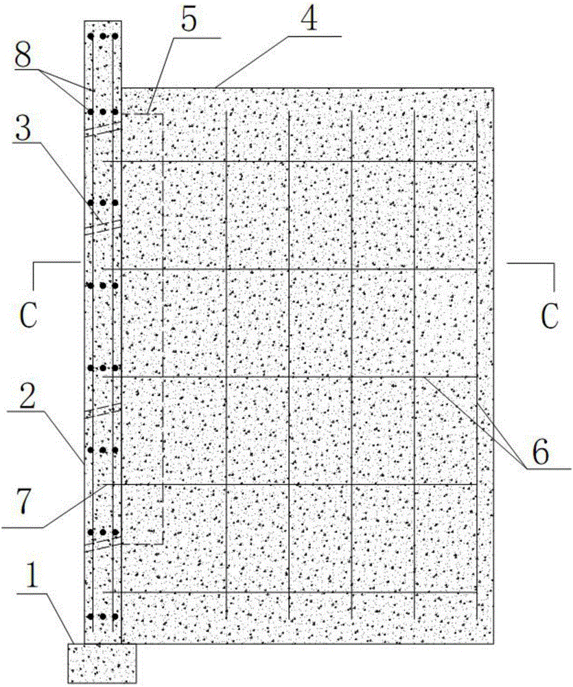 Rib plate type retaining wall and construction method thereof