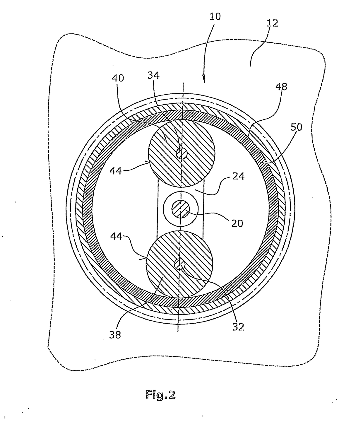 Centrifugal mass arrangement for the balancing of rotational accelerations of an engine housing