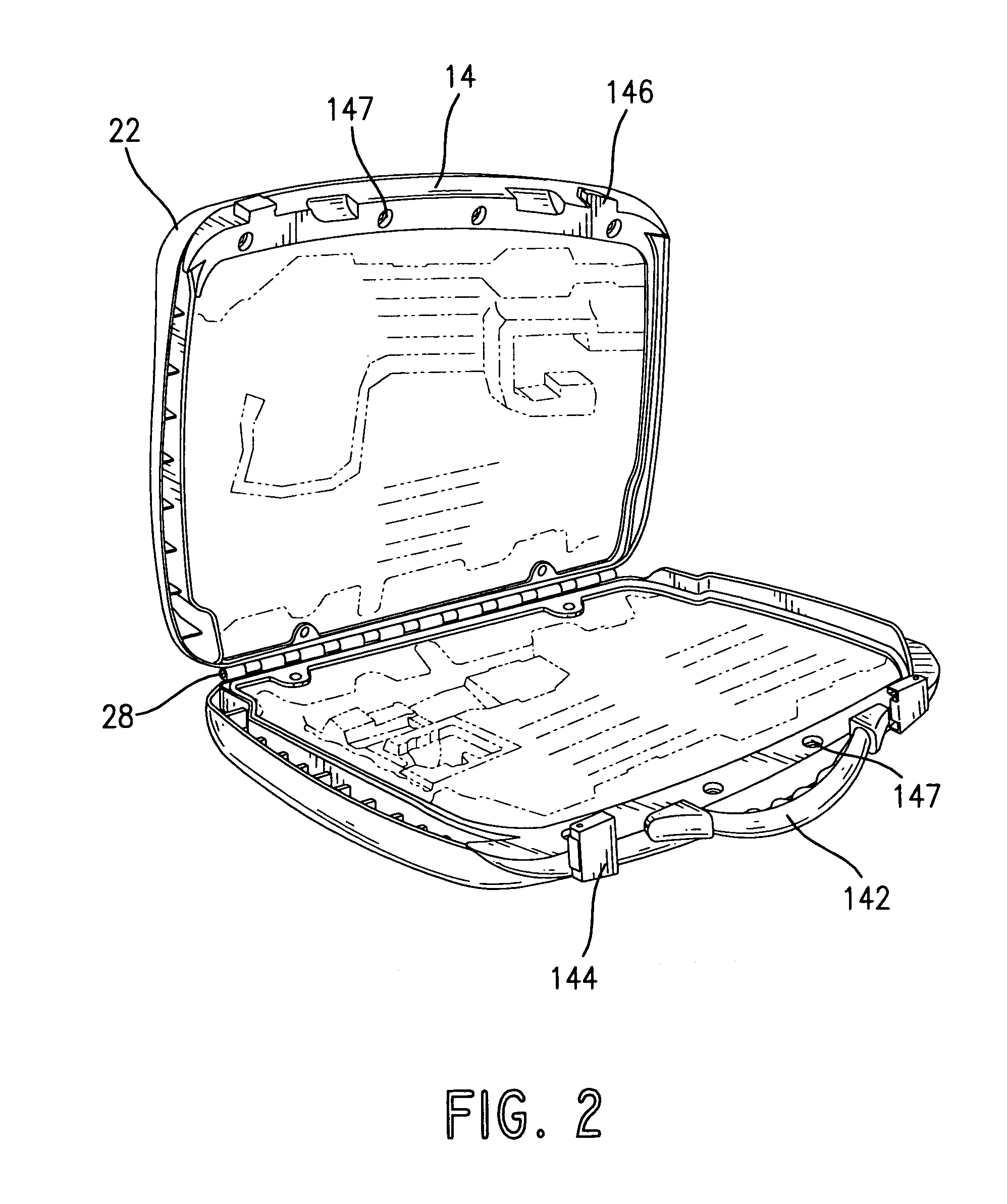 Attache style toolbox with an outer frame