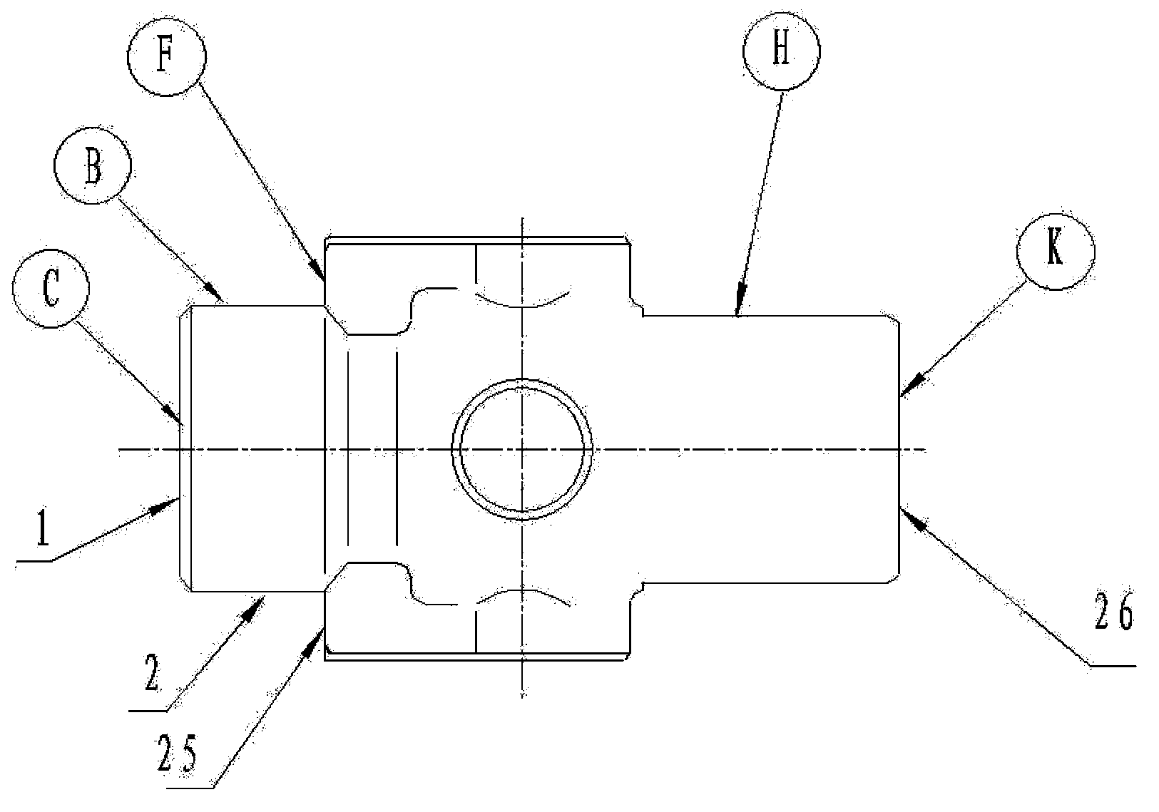 Numerically-controlled processing method of nozzle housing piece