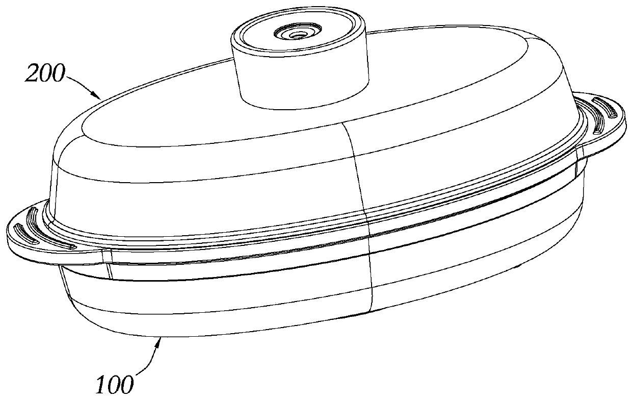 Fish steaming container and steam heating type cooking instrument