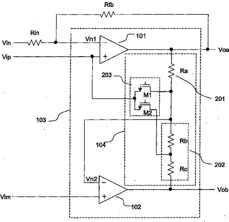 Gain-adjustable audio power amplifier circuit