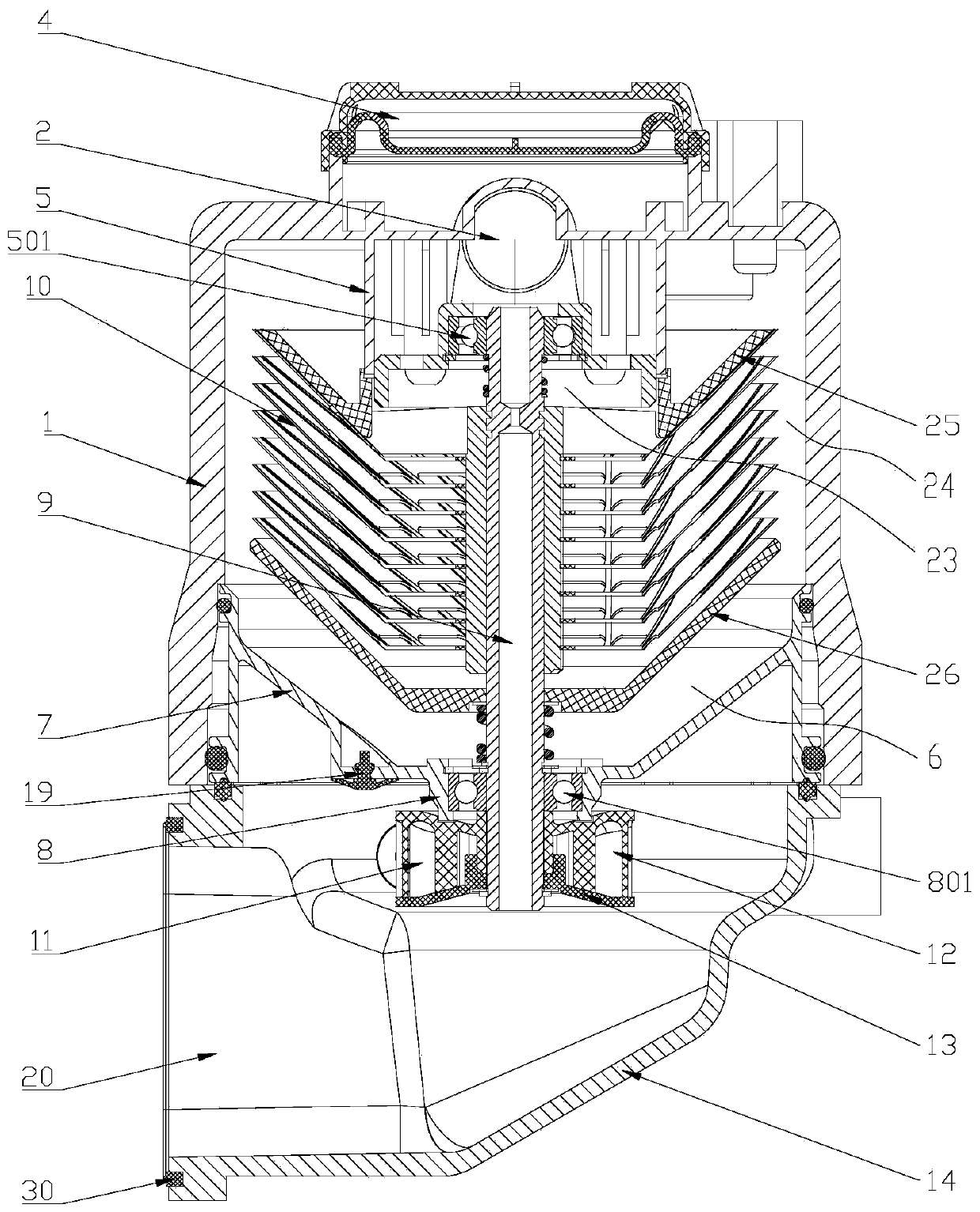 Centrifugal oil-gas separation device