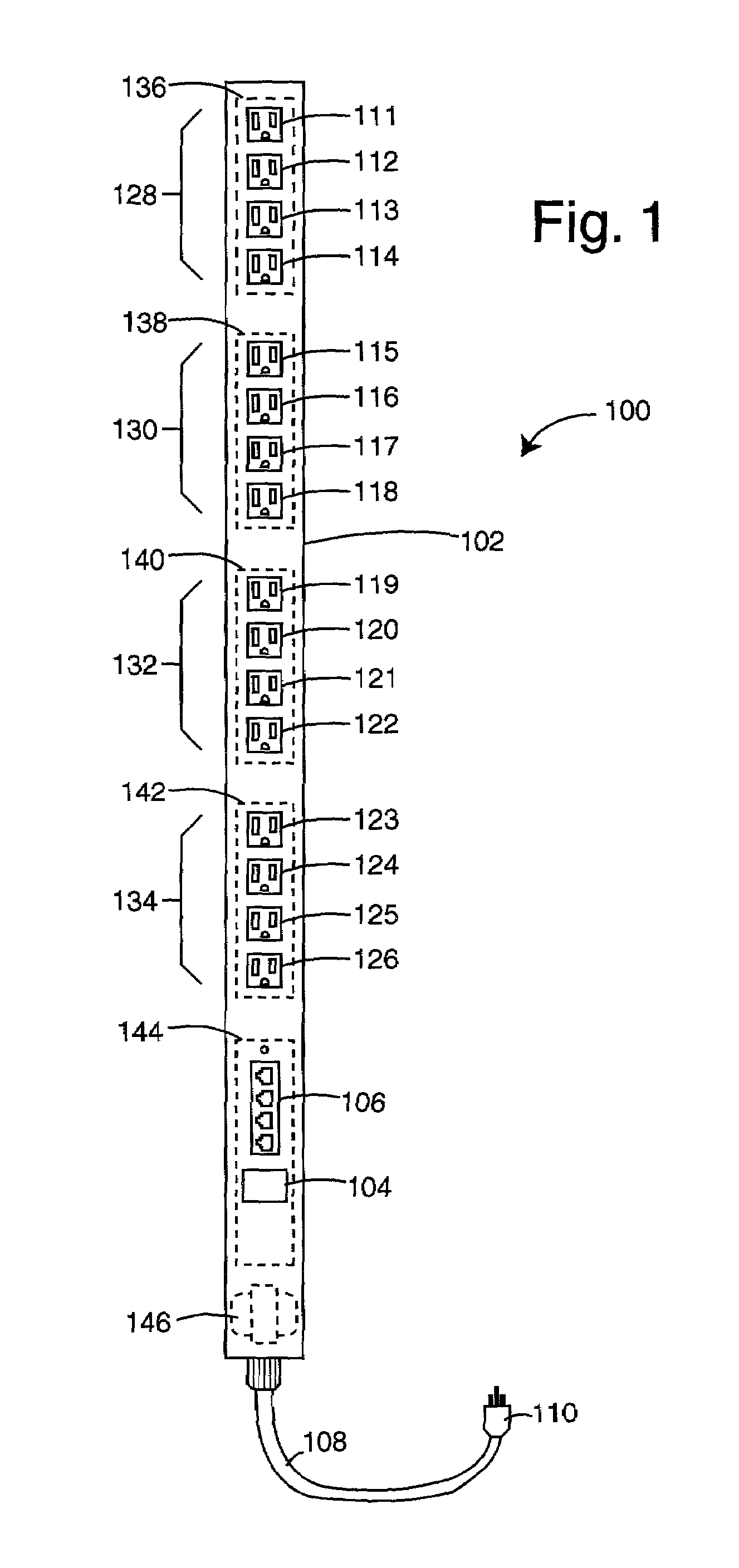 Vertical-mount electrical power distribution plugstrip