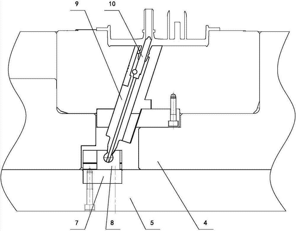 Core pulling device of flange mold