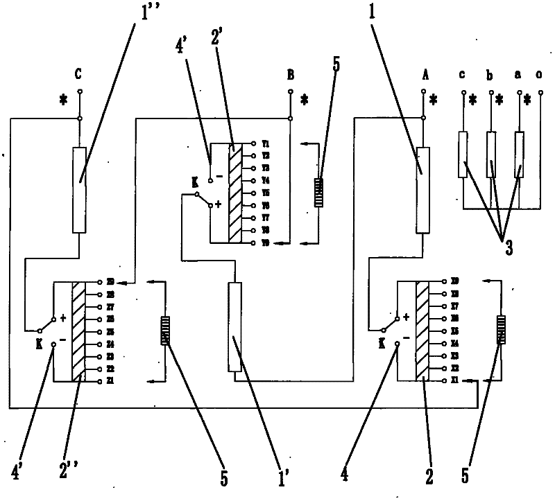 All-insulated on-load voltage-regulating transformer angularly connected on 220-kilovolt high voltage side