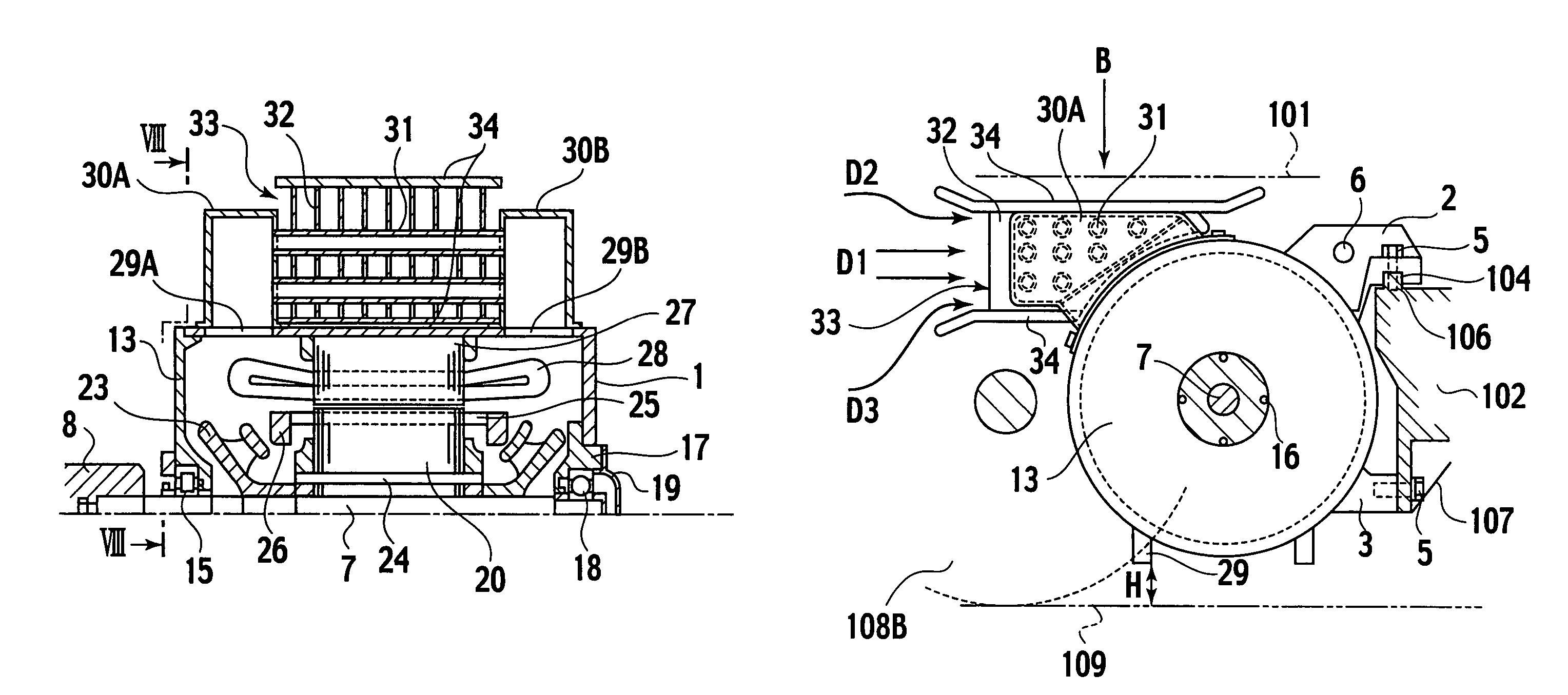 Totally enclosed type main drive motor for vehicle