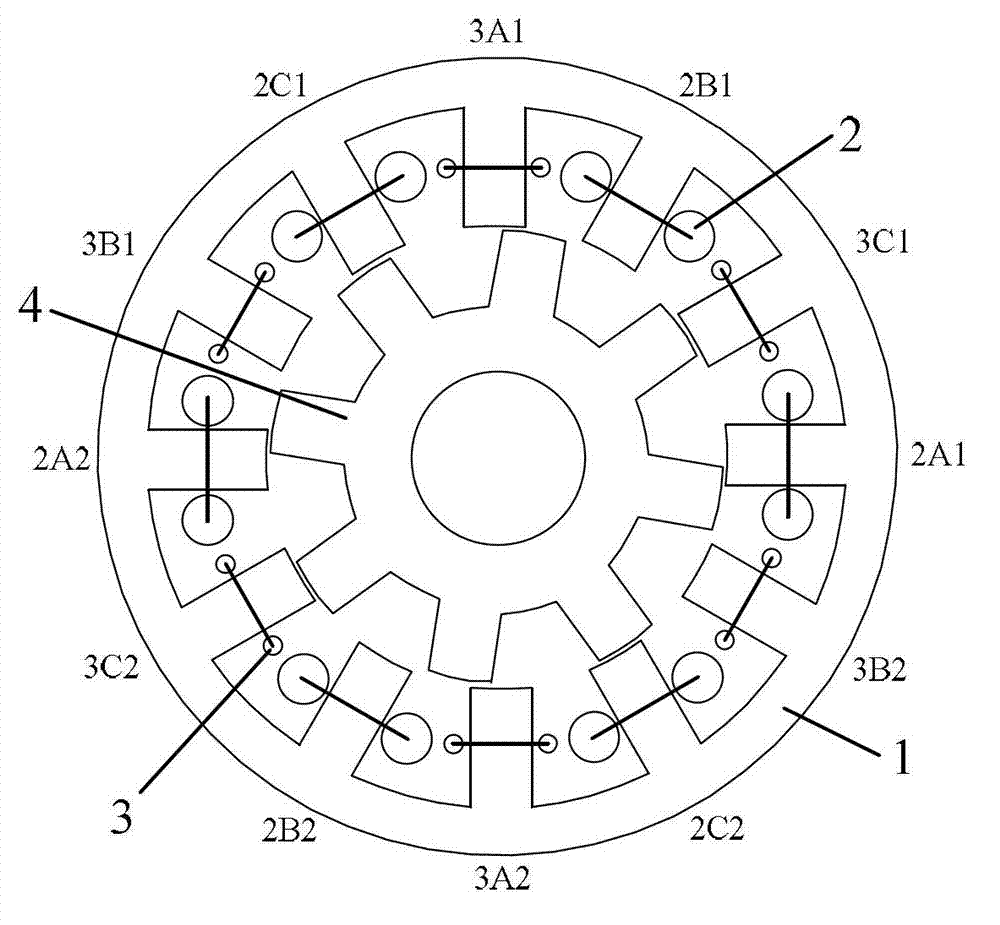 Double-speed winding switch reluctance motor