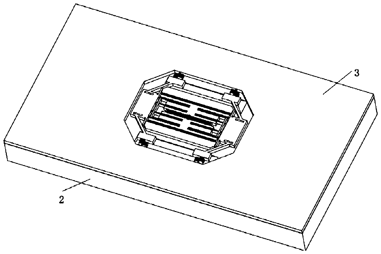 Double H-shaped compression beam silicon micro-resonant pressure sensor chip and preparation method thereof