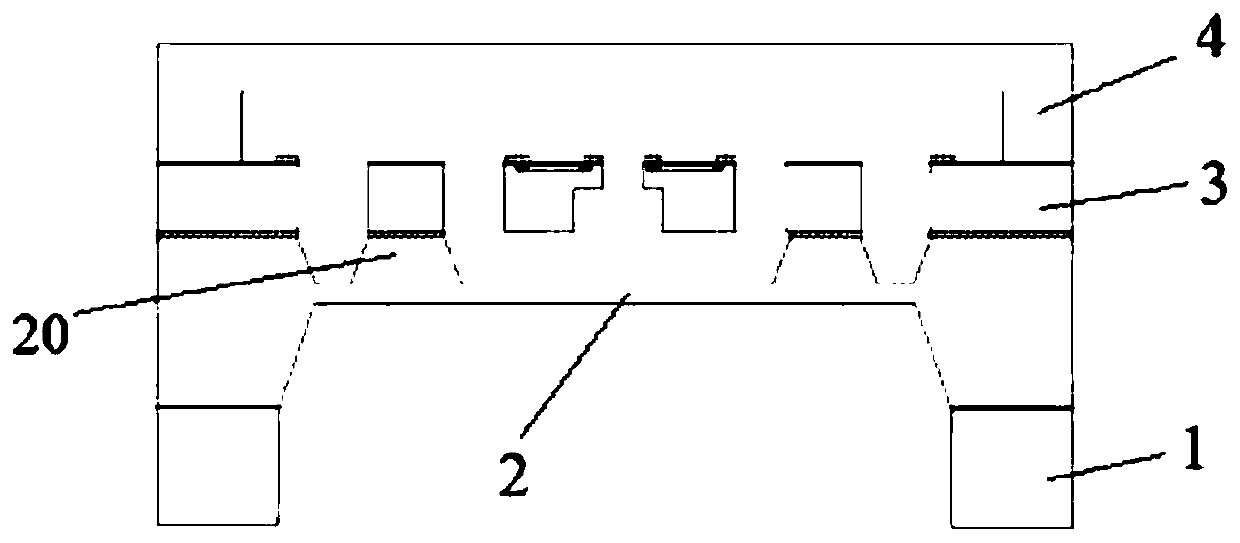 Double H-shaped compression beam silicon micro-resonant pressure sensor chip and preparation method thereof