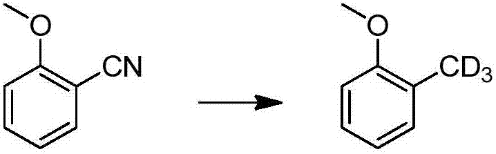 Method for catalytic conversion of cyano group into deuterated methyl, prepared aromatic deuterated methyl compound and application of compound