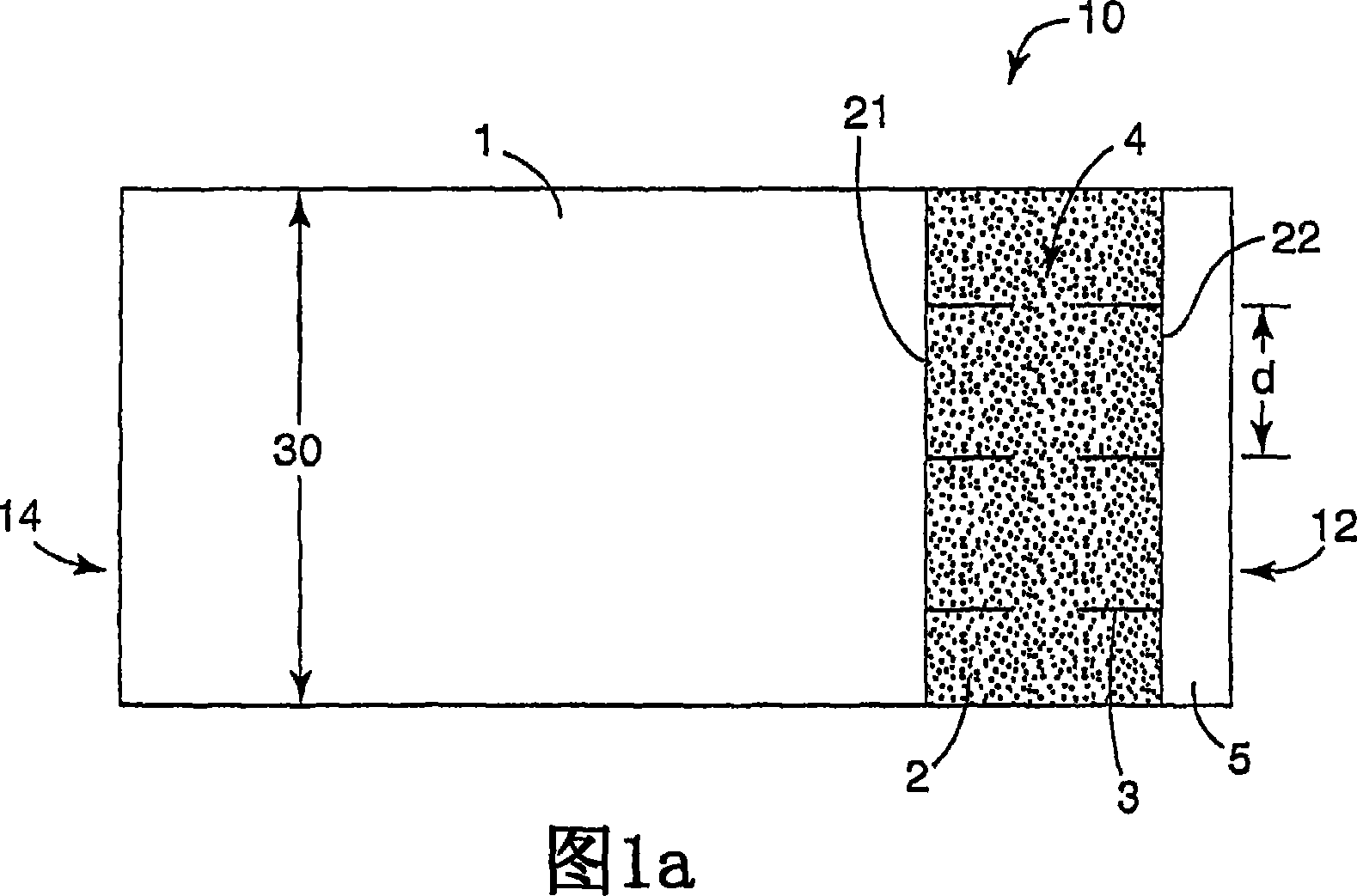 Strip of male fastening means, patch cut therefrom, and fastening tape tab comprising such patch