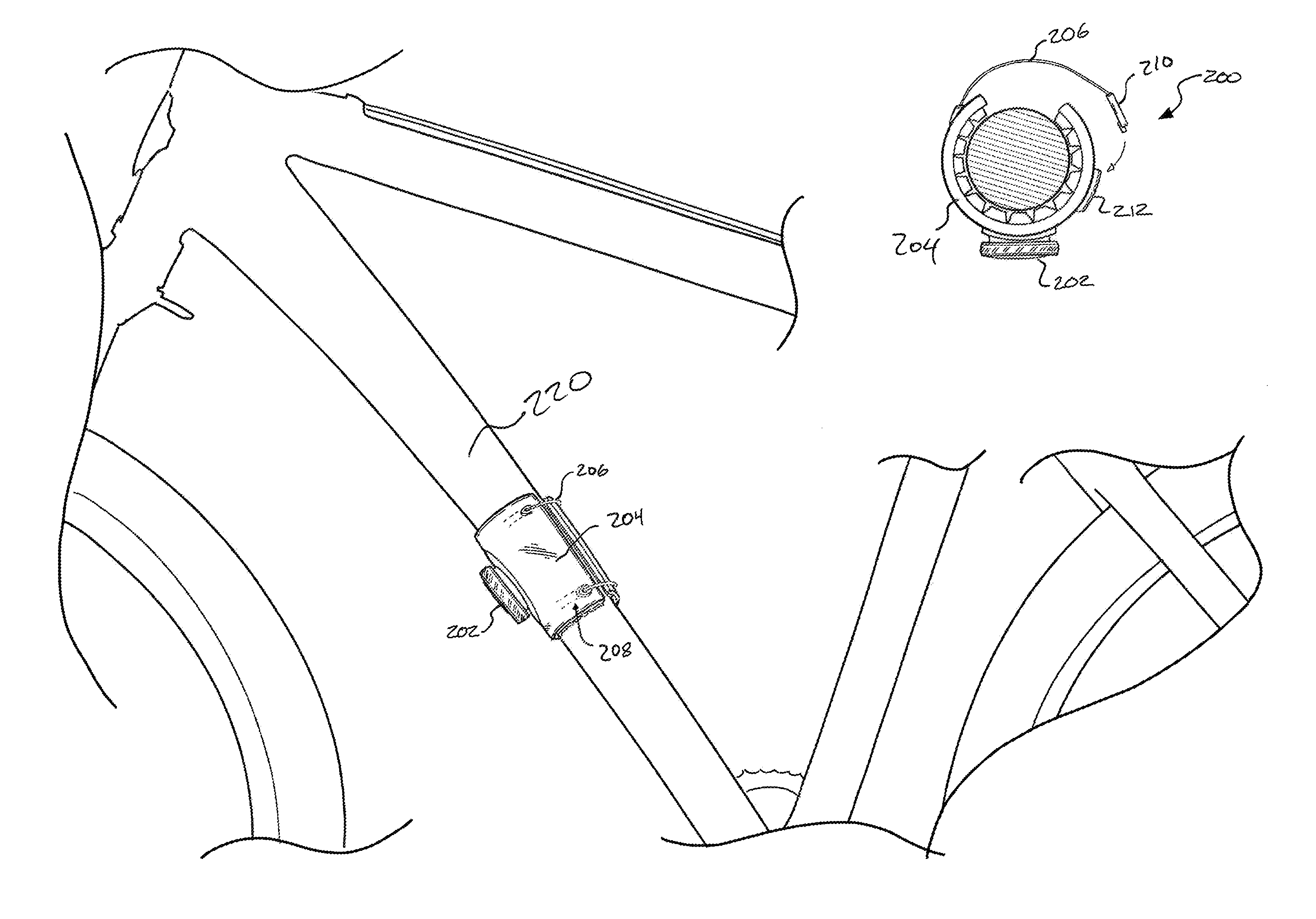 Closure devices for coupling components to racks and methods therefor