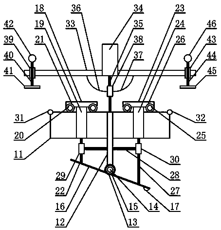 Lifting and inclination adjustment type soil leveling support plate for tractor