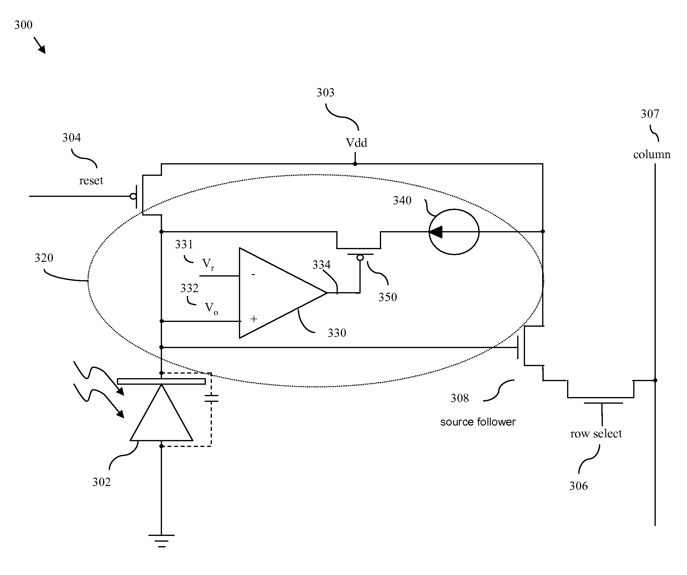 Wide dynamic range image sensor utilizing switch current source at pre-determined switch voltage per pixel