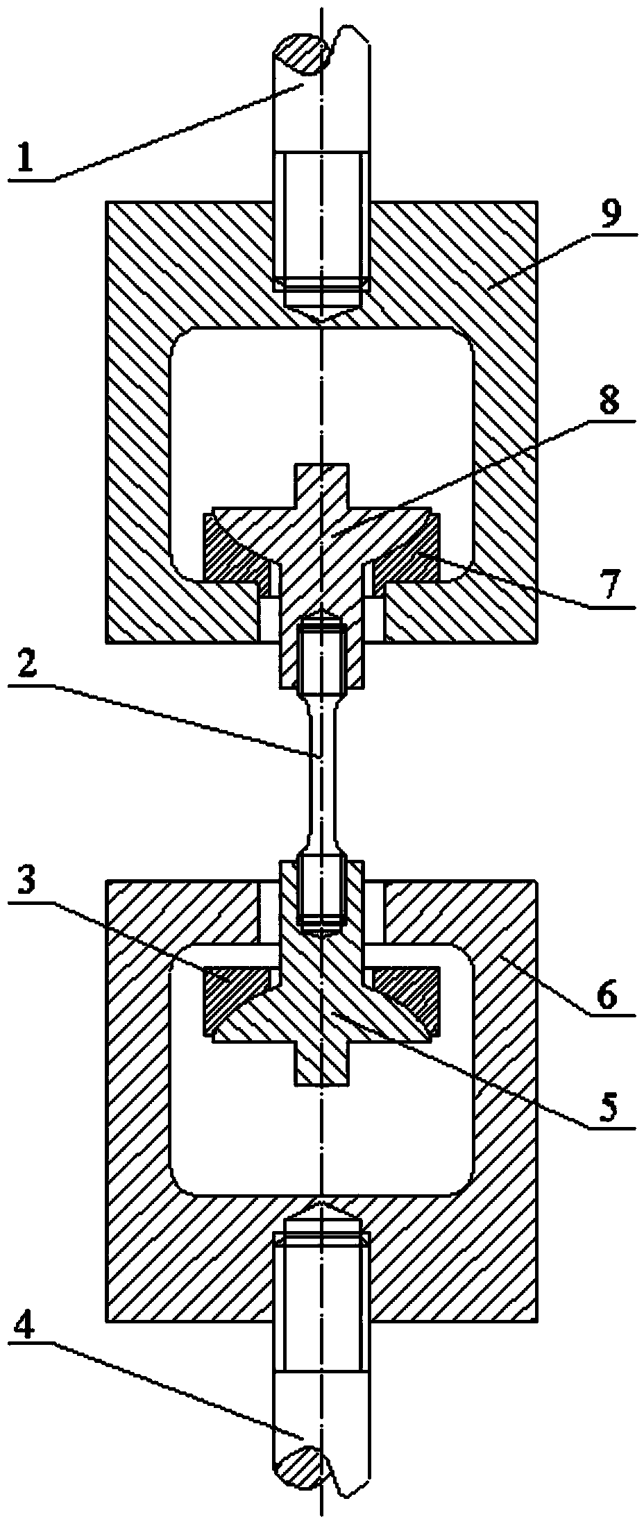 Tensile test clamp for high-pressure hydrogen environment material testing machine