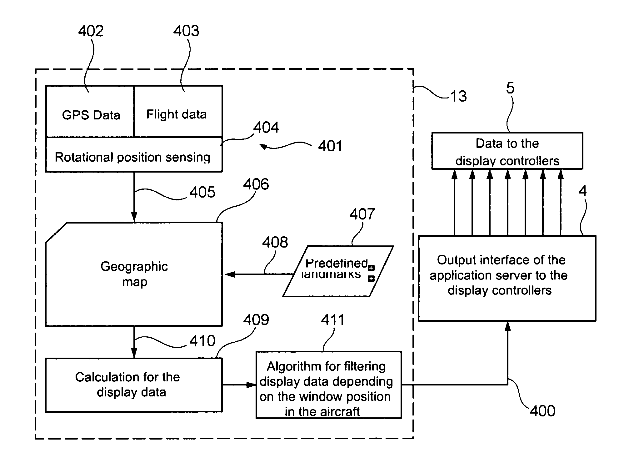 Landmark information system for an aircraft