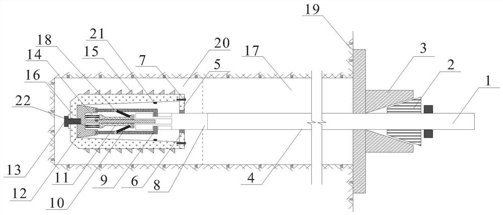 Anchoring device of telescopic recoverable anchor rod and using method of anchoring device