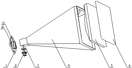 Carbon fiber ridge horn antenna unit and manufacturing method thereof