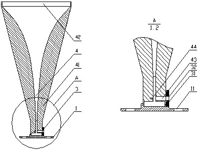 Carbon fiber ridge horn antenna unit and manufacturing method thereof