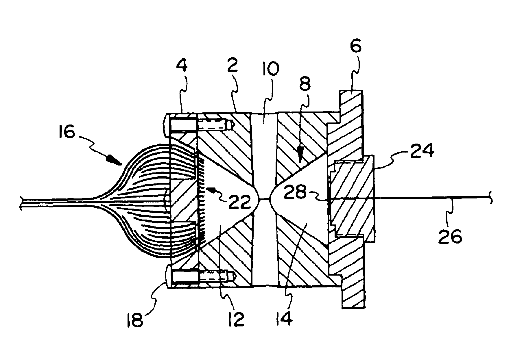 Apparatus and process for analyzing a stream of fluid