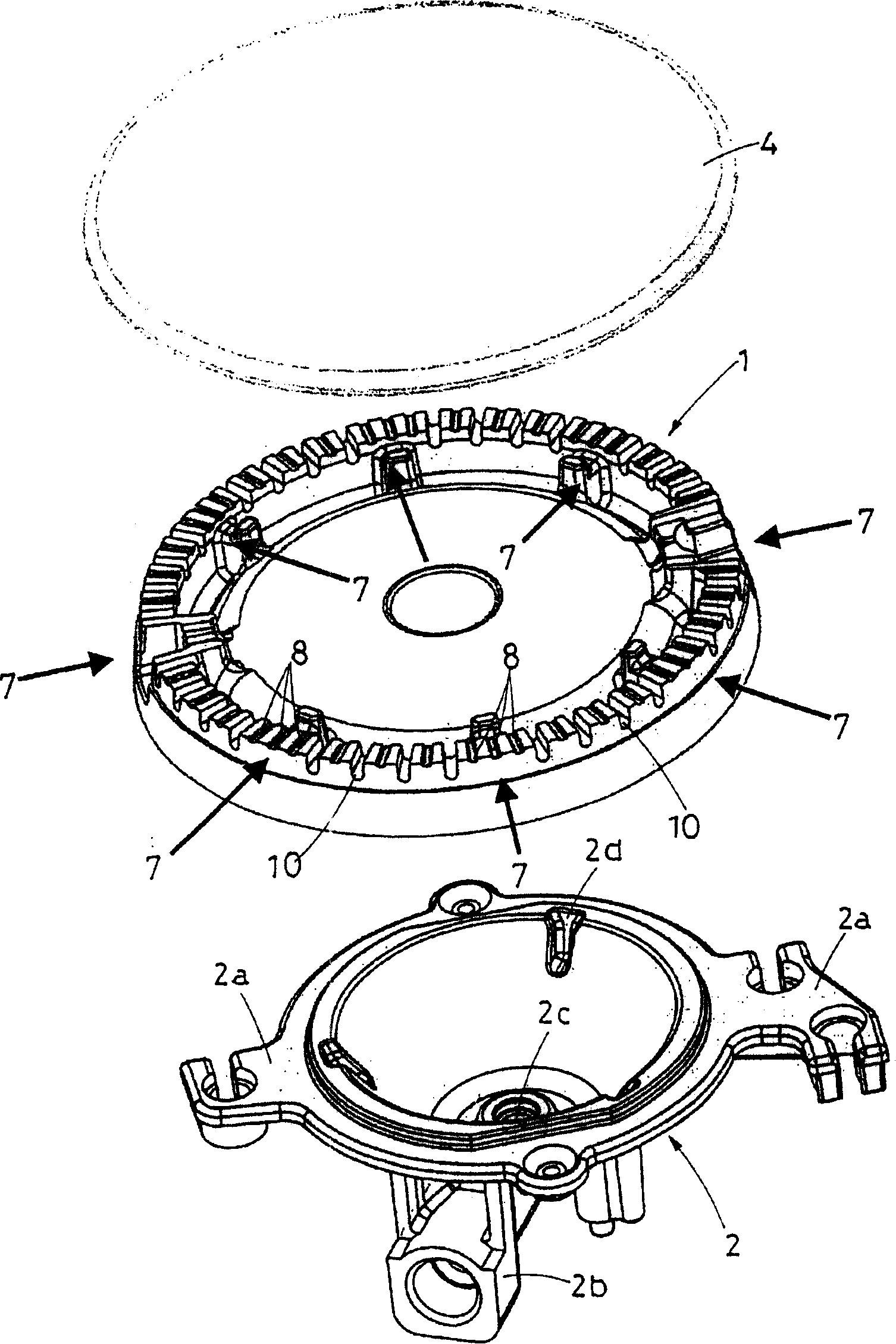 Gas burner crown for kitchen hobs