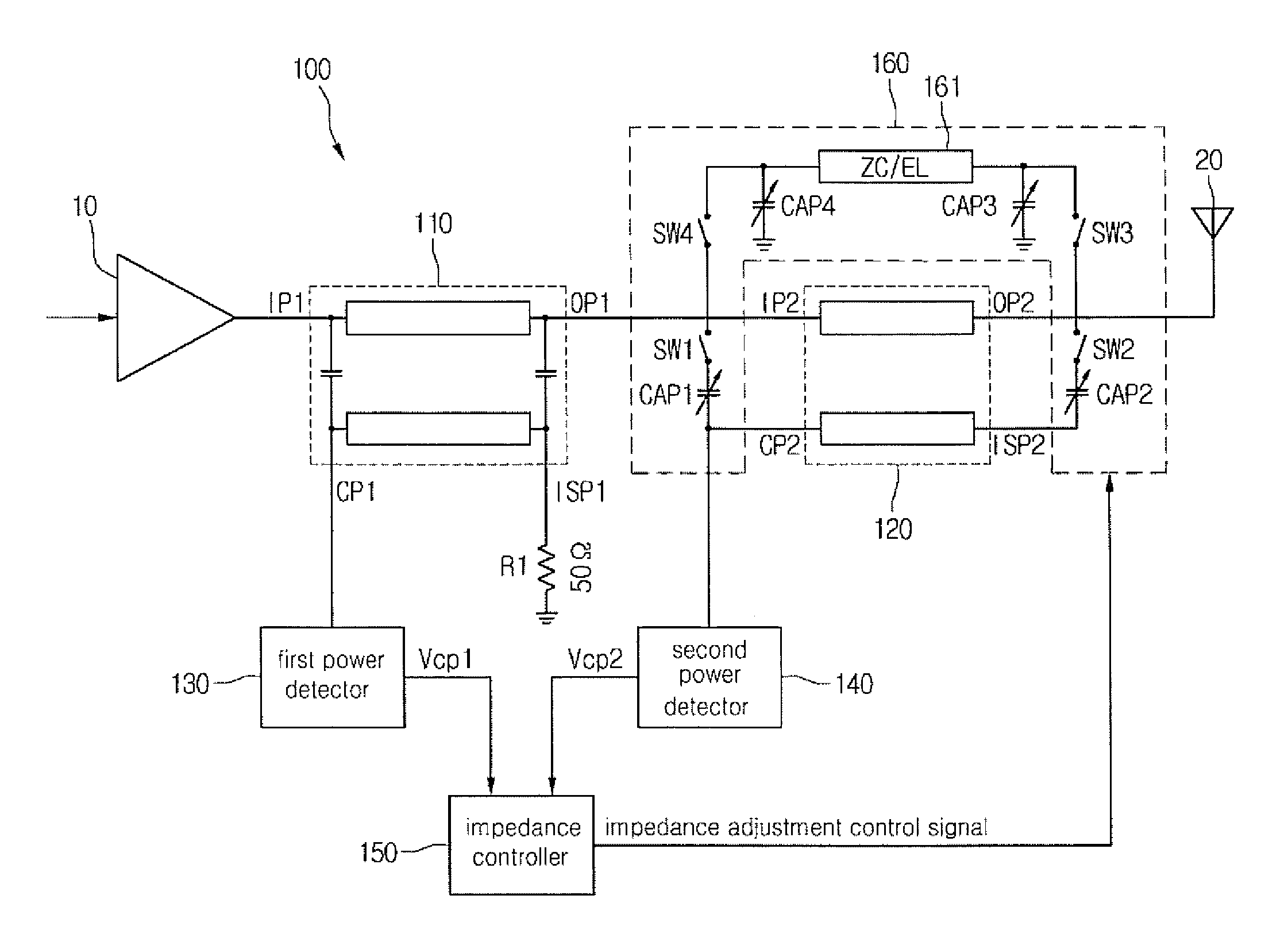 Antenna tuner and method for adjusting antenna impedance