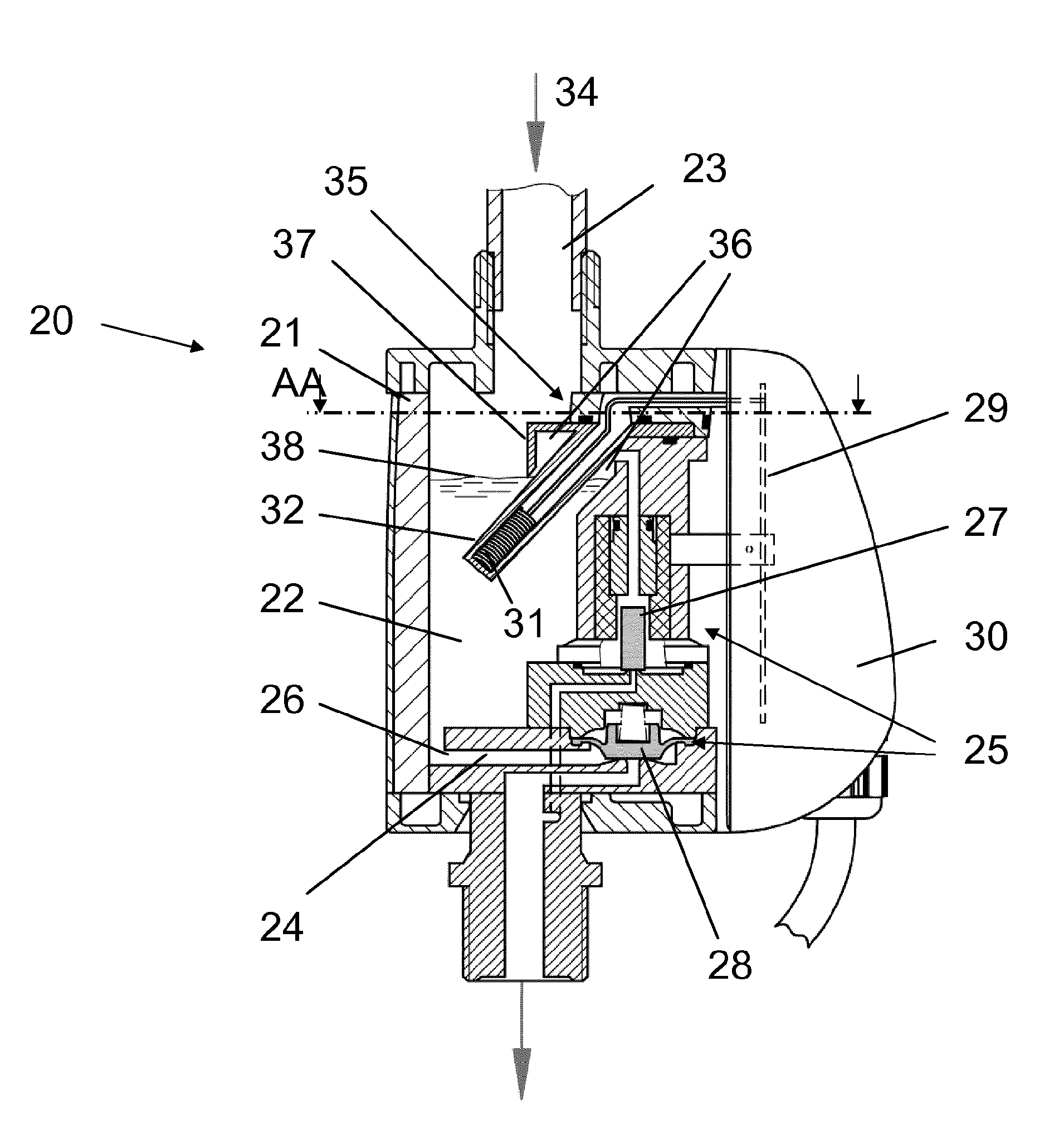 Condensate discharge device for compressed gas systems