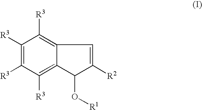 Process for producing indenol esters or ethers