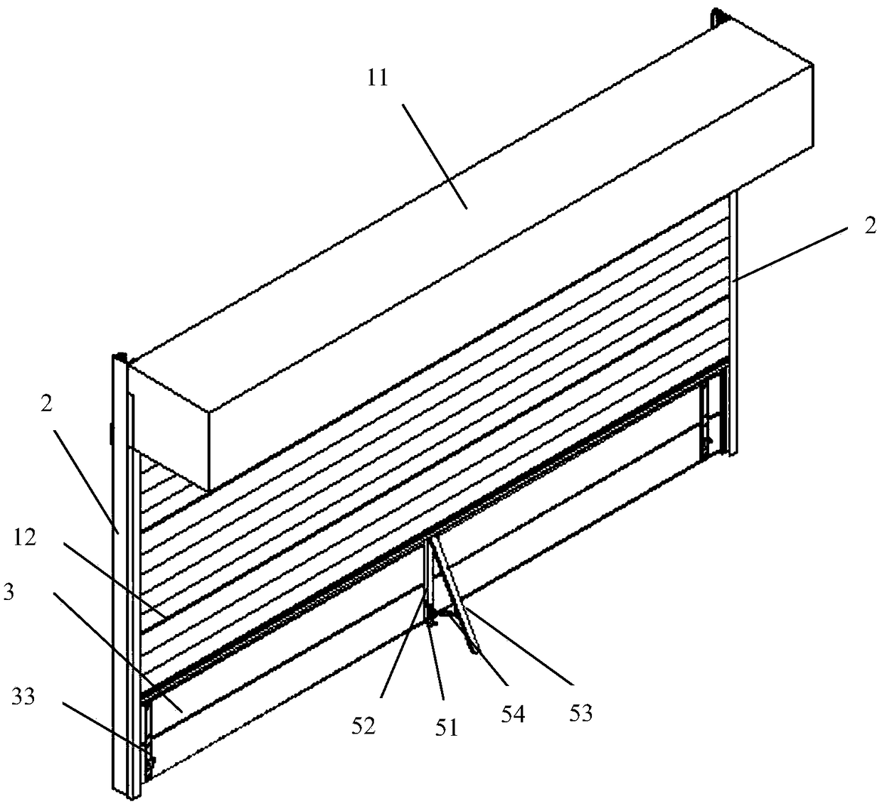 A top-down multifunctional clutch water-blocking and flood-proof door