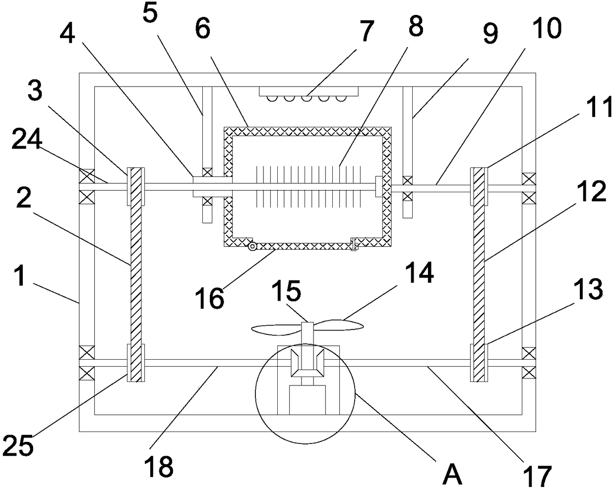 Duck feather drying device for poultry processing