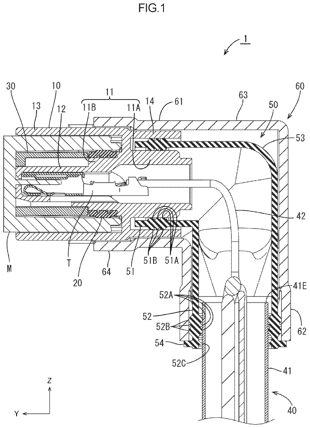 Waterproof structure of connector