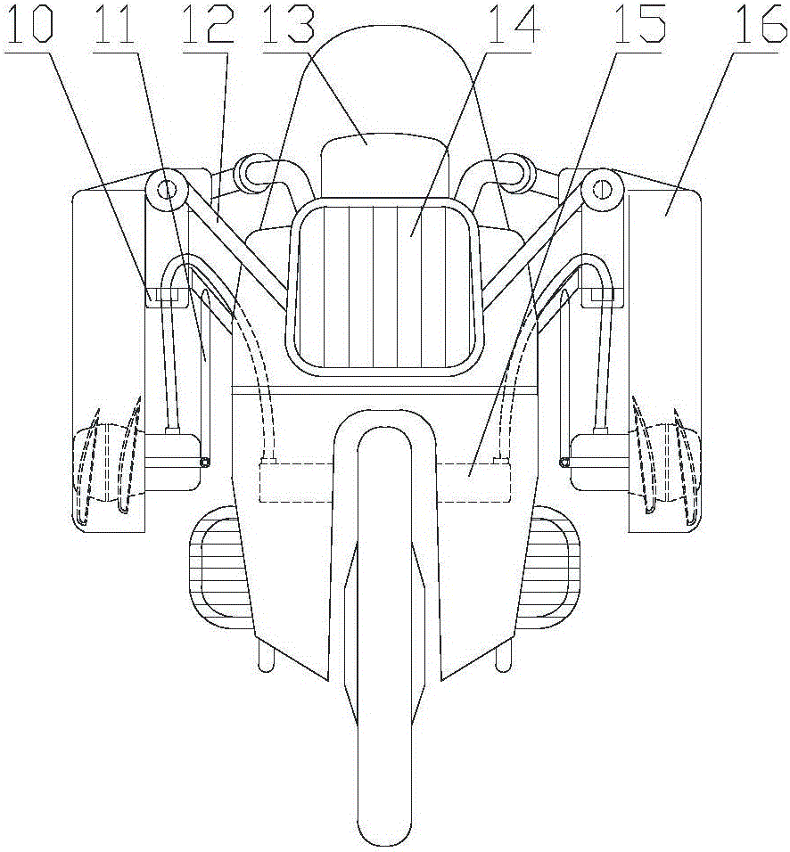 Overhead-ground amphibious armed motorcycle