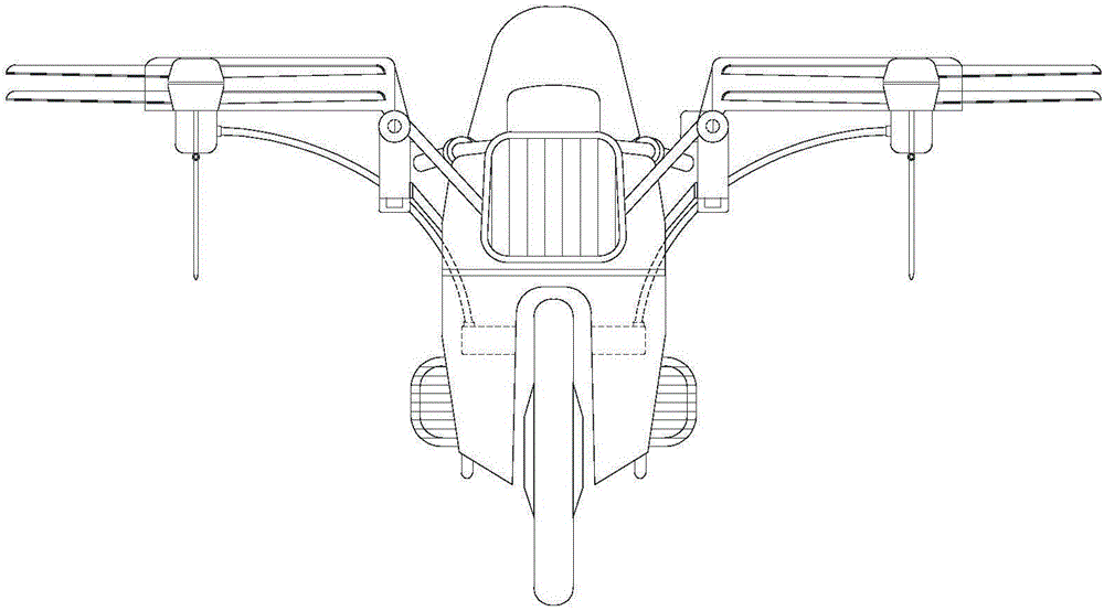 Overhead-ground amphibious armed motorcycle