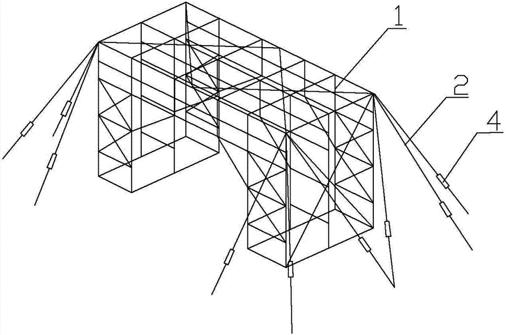 System for automatically controlling stability of temporary cable erection support