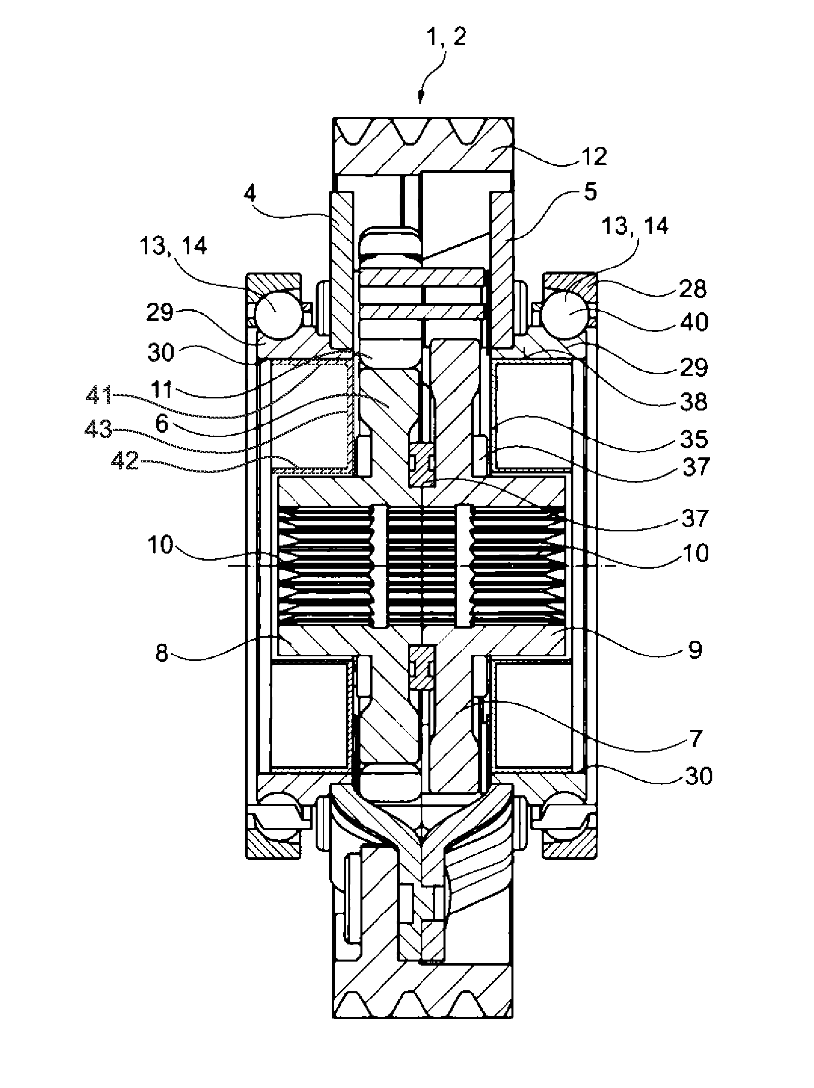 Planetary gear of a differential gear