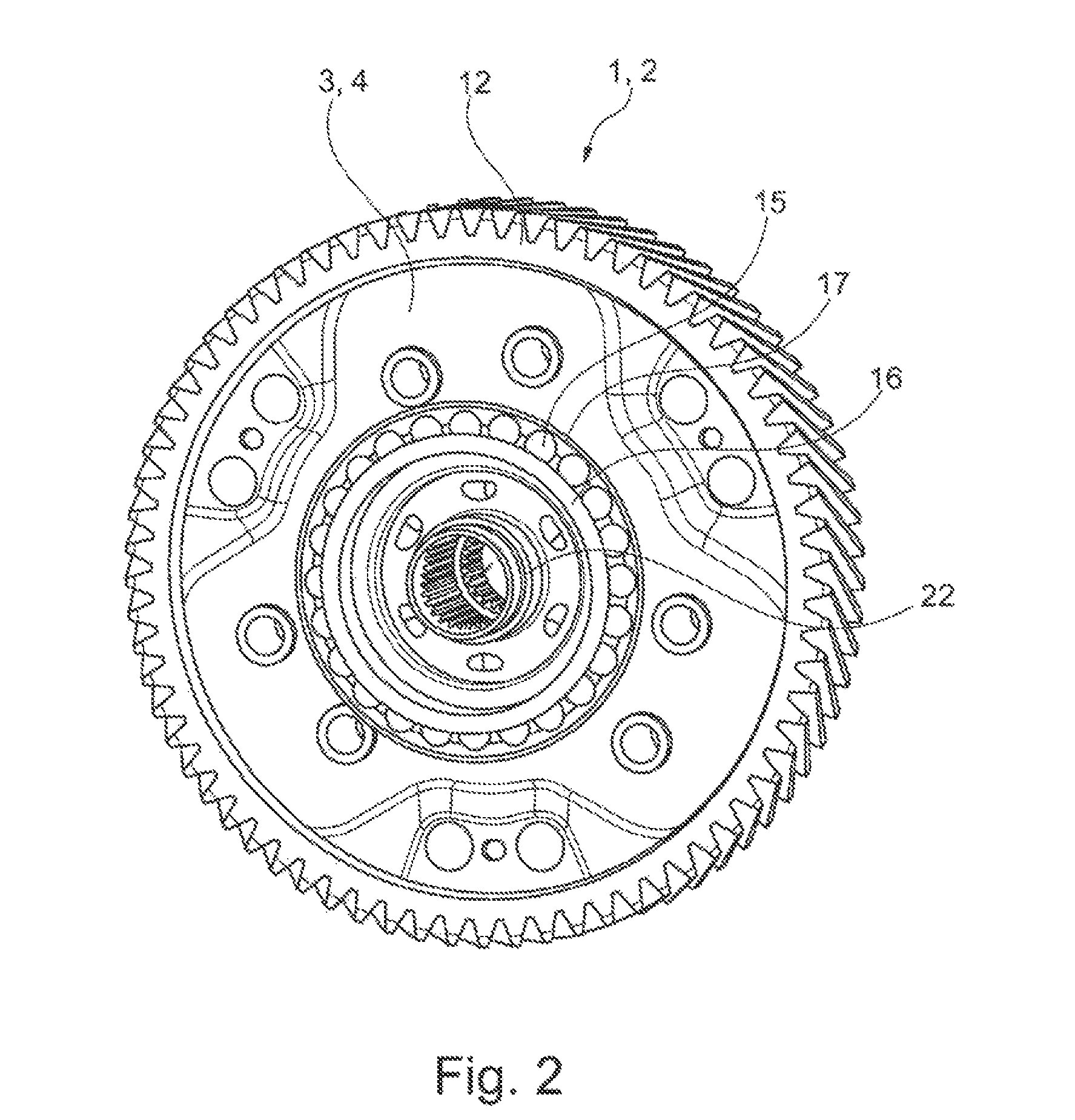 Planetary gear of a differential gear