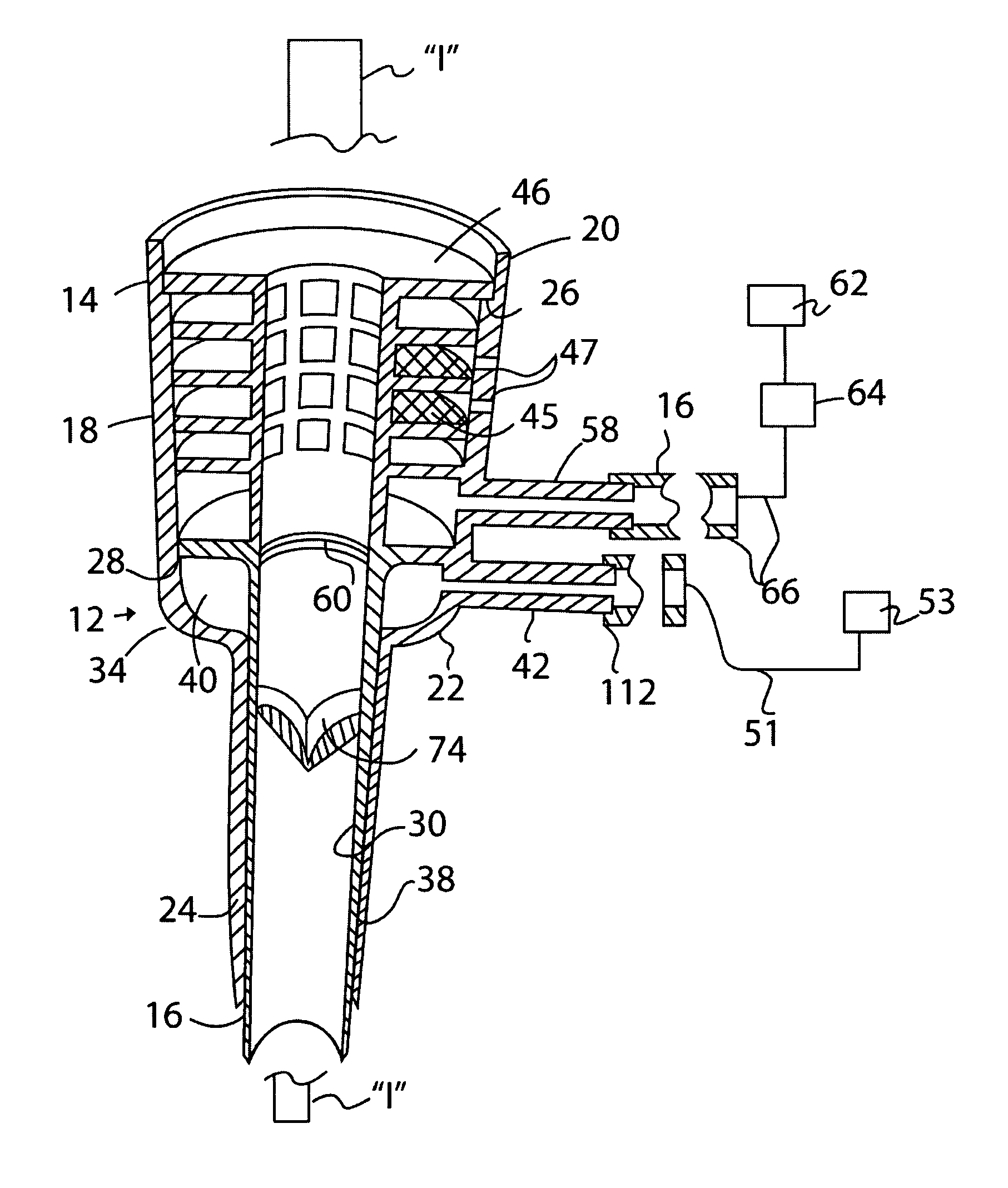 Gas flow trocar arrangement