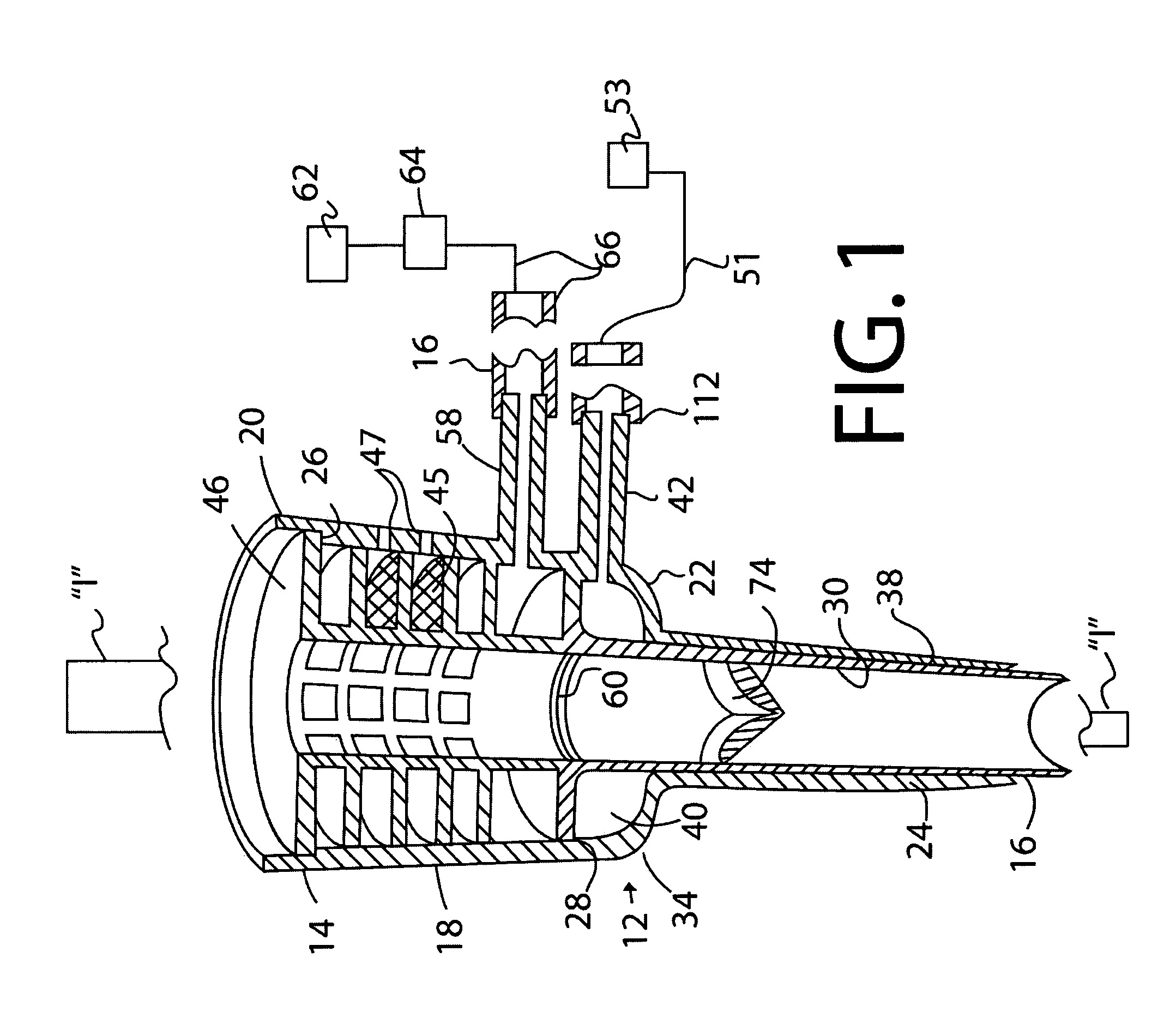 Gas flow trocar arrangement