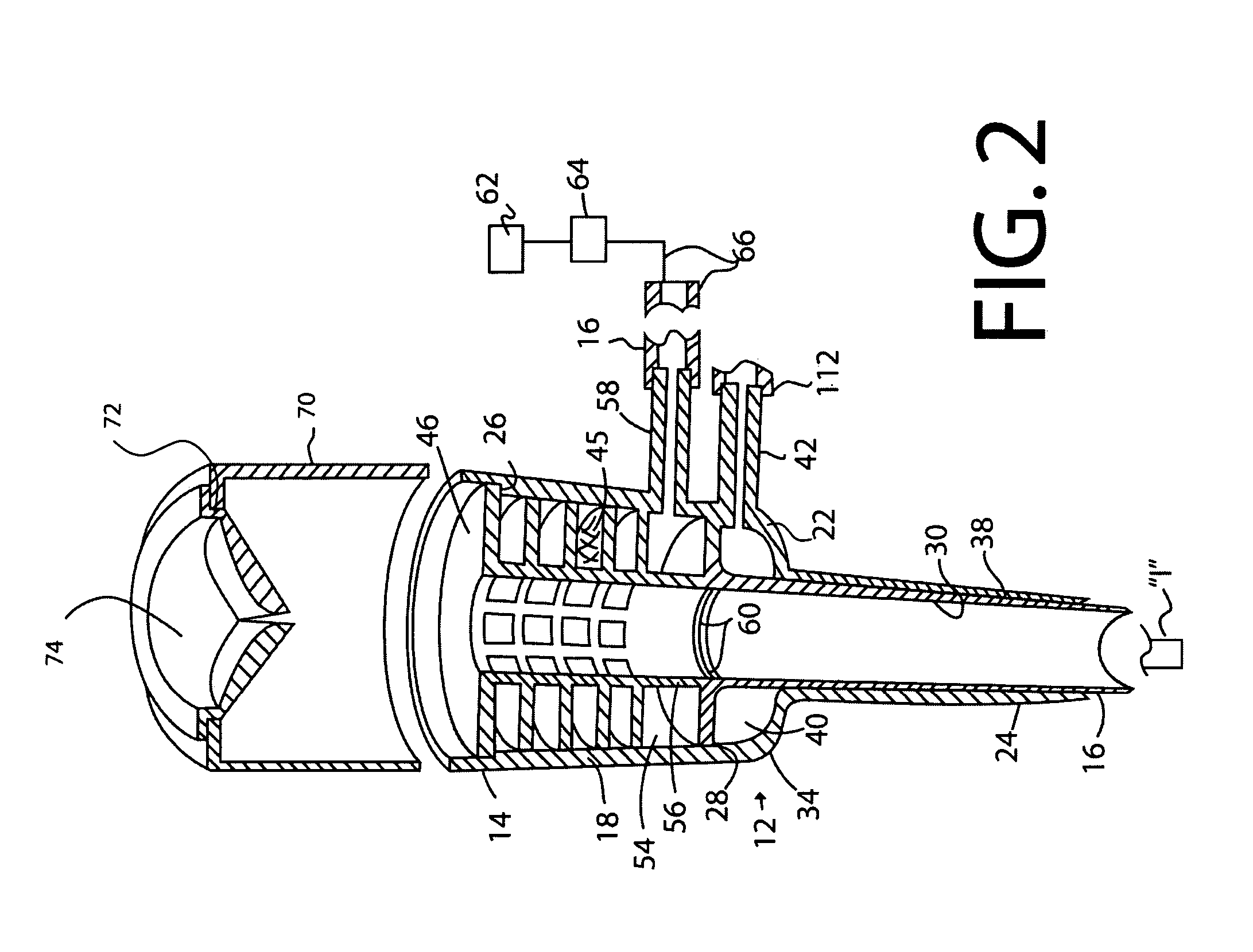 Gas flow trocar arrangement