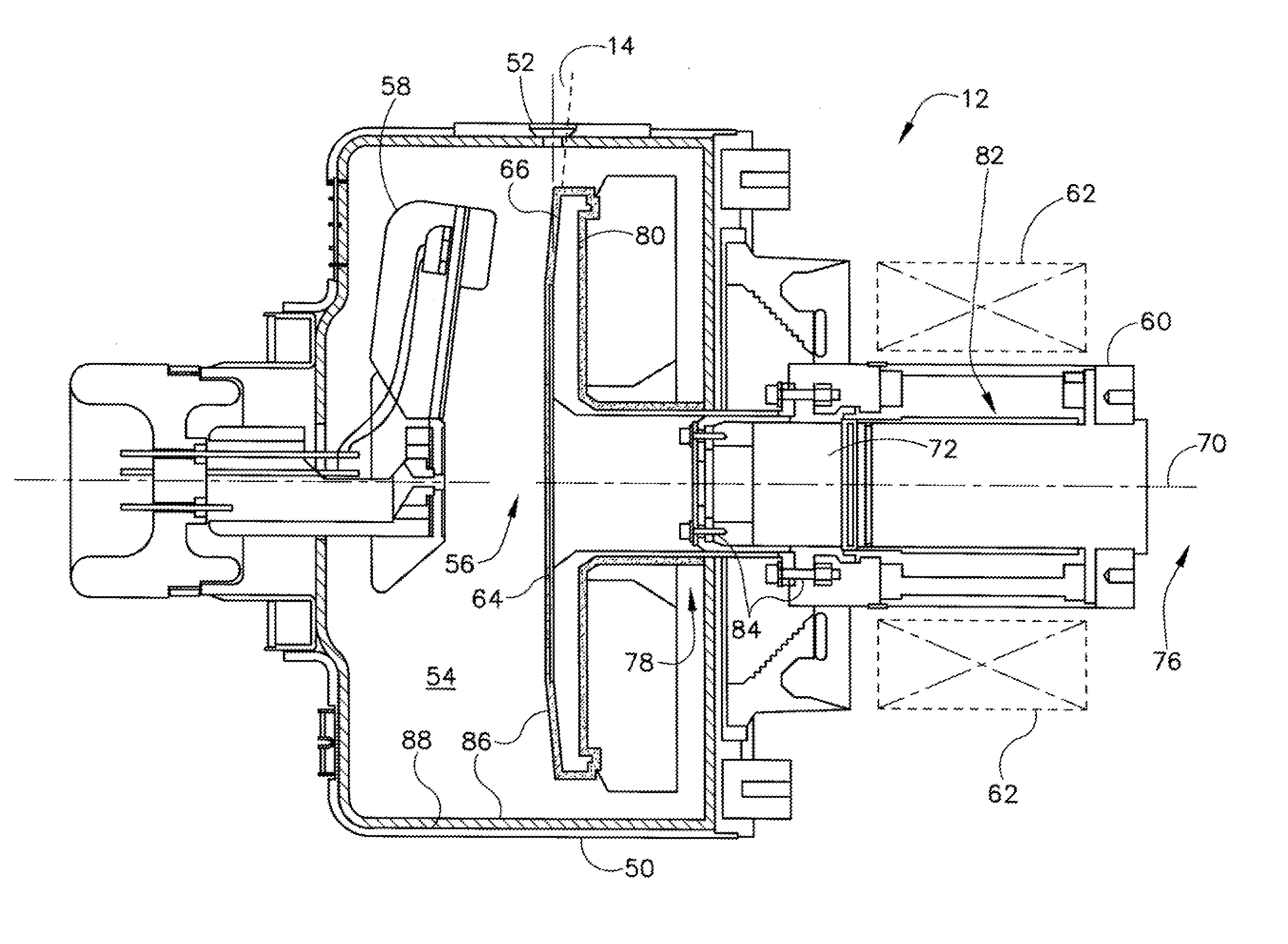 Tungsten oxide coated x-ray tube frame and anode assembly