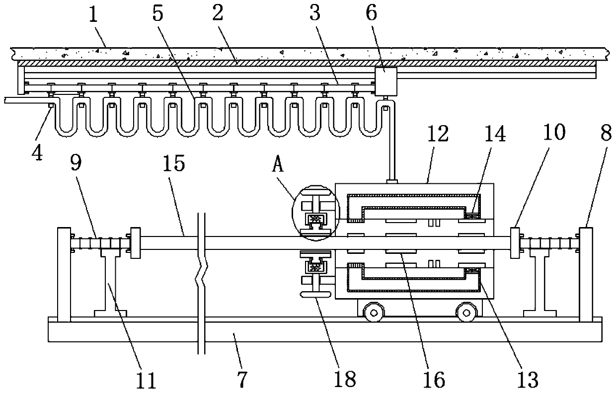 Natural gas energy supply type sliding rail multi-surface synchronous coating device