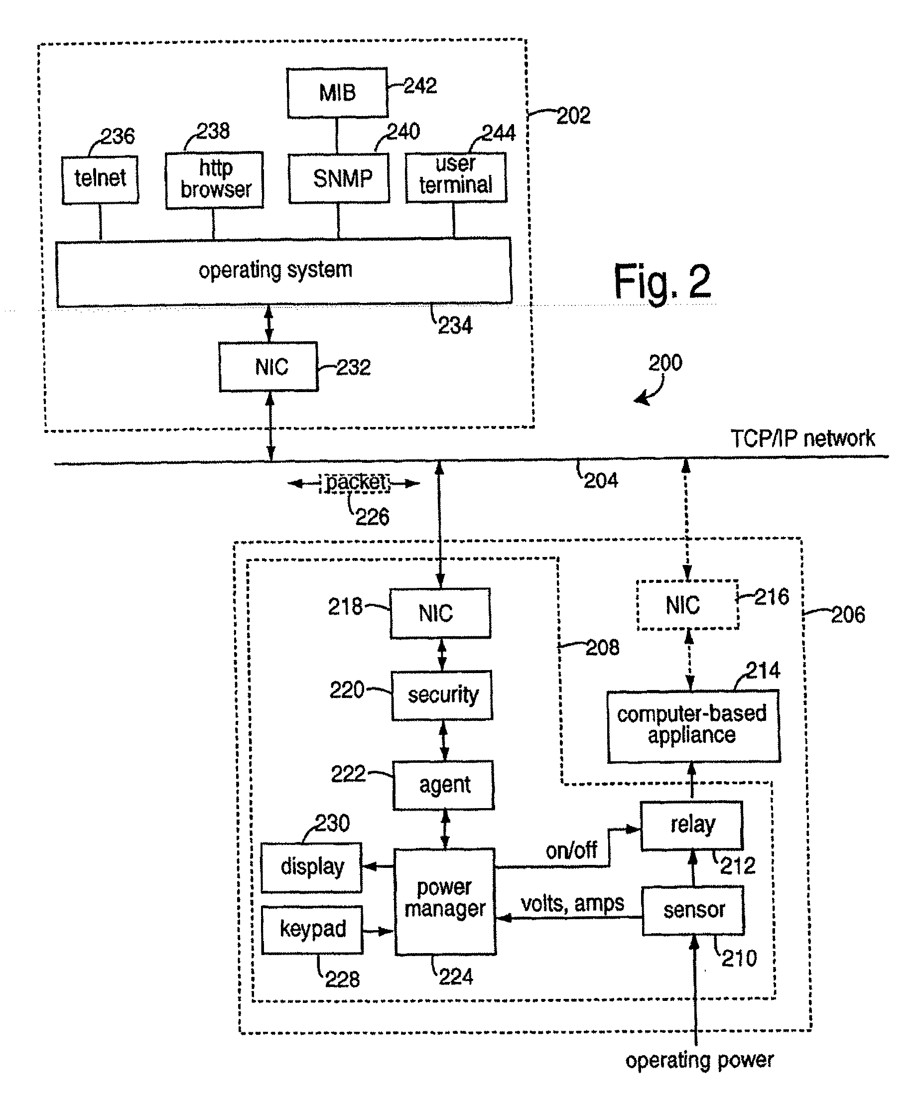 Electrical power distribution device having a current display