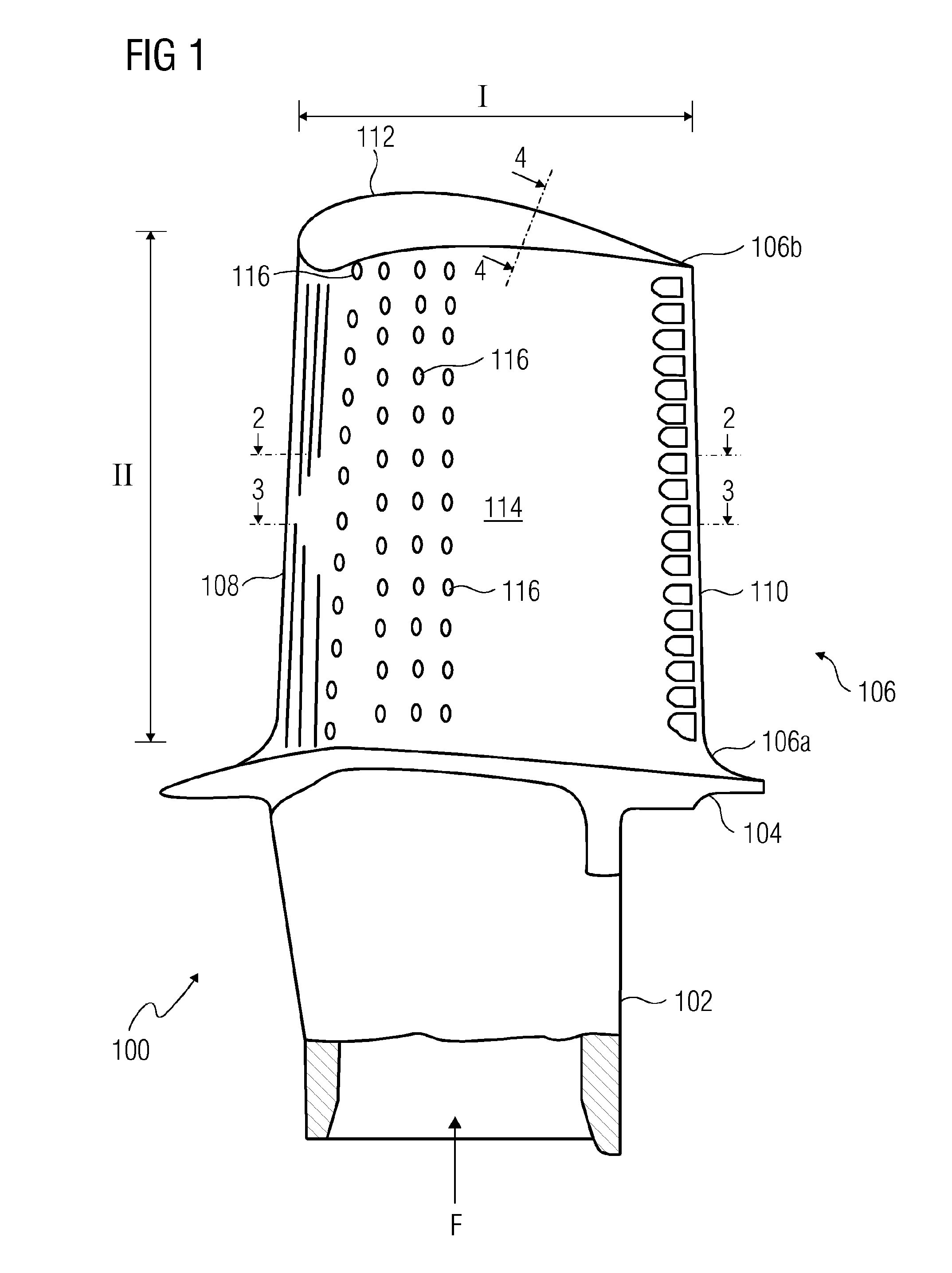 Turbine blade with cooling arrangement