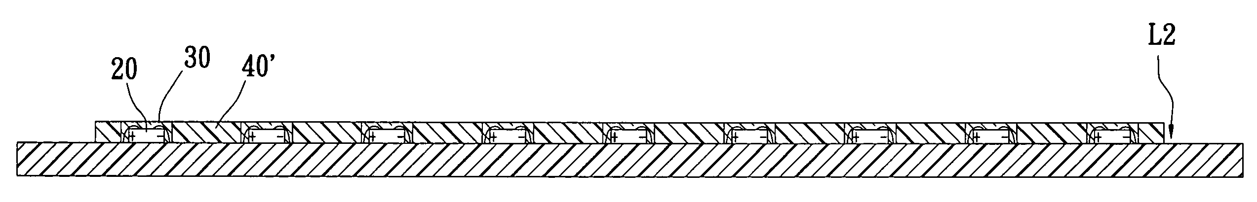 LED chip package structure applied to a backlight module and method for making the same