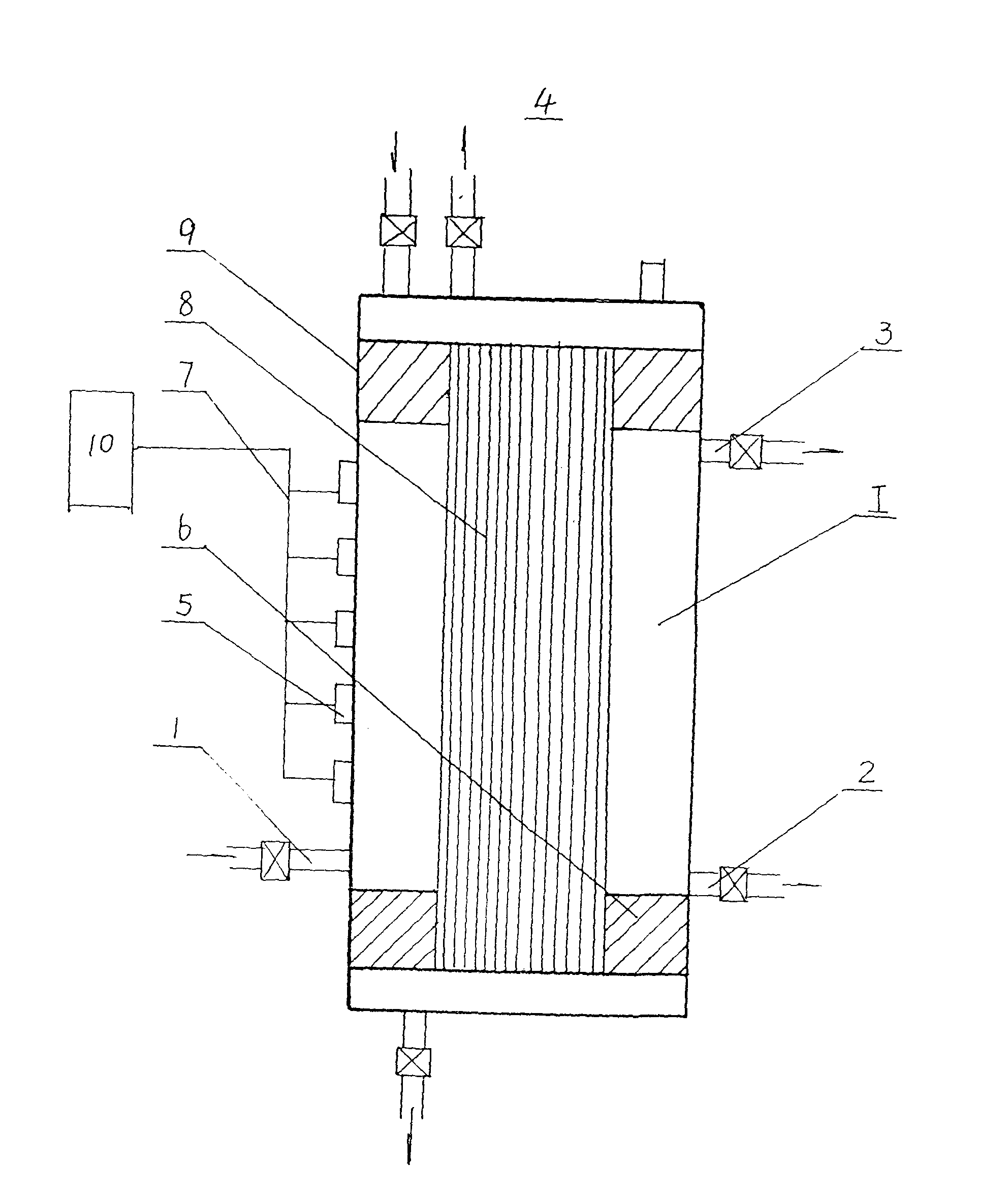 Ultrasonic cleaner for hollow fibre separating membrane