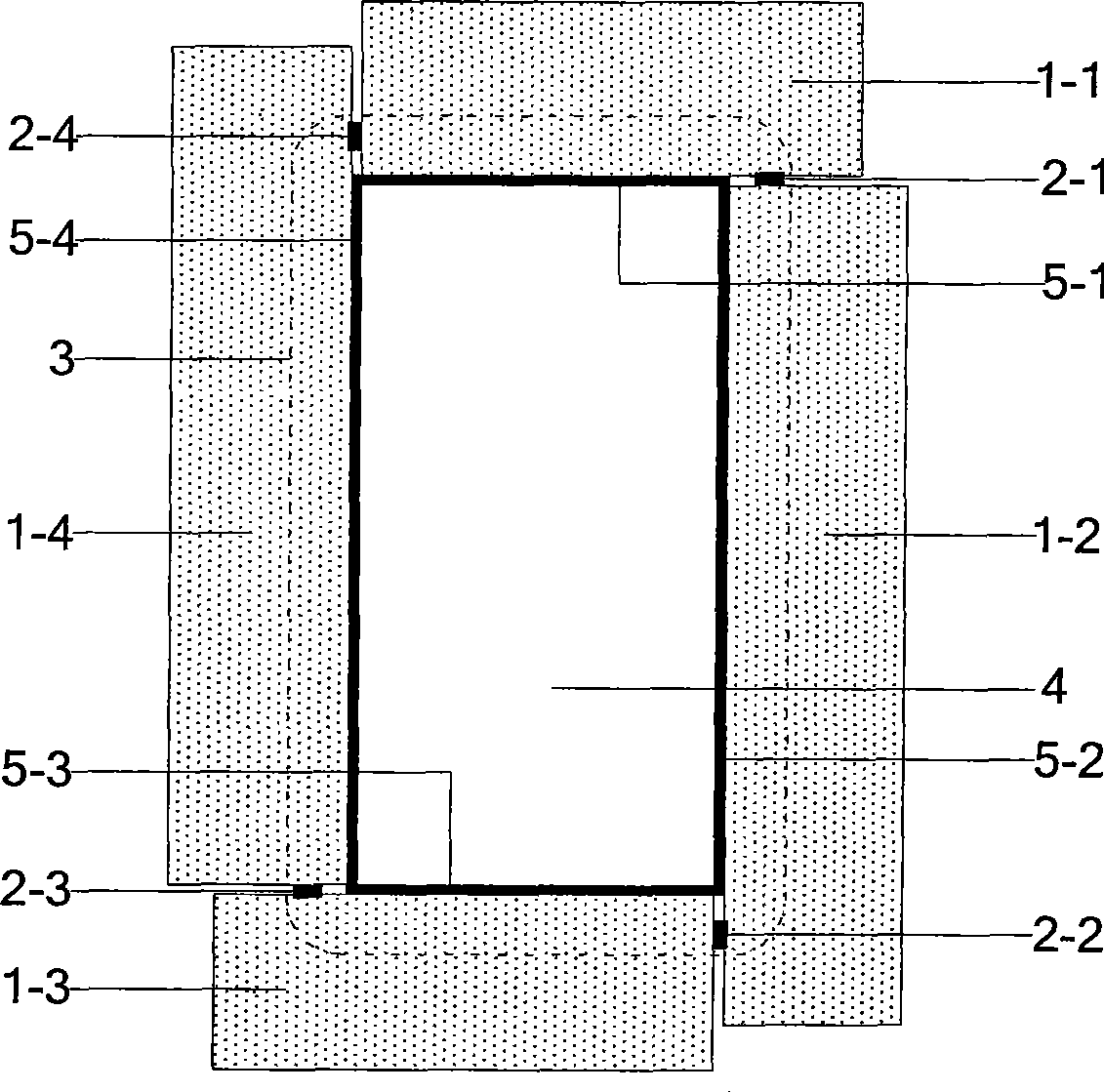 Core sample sealing device in true triaxial test