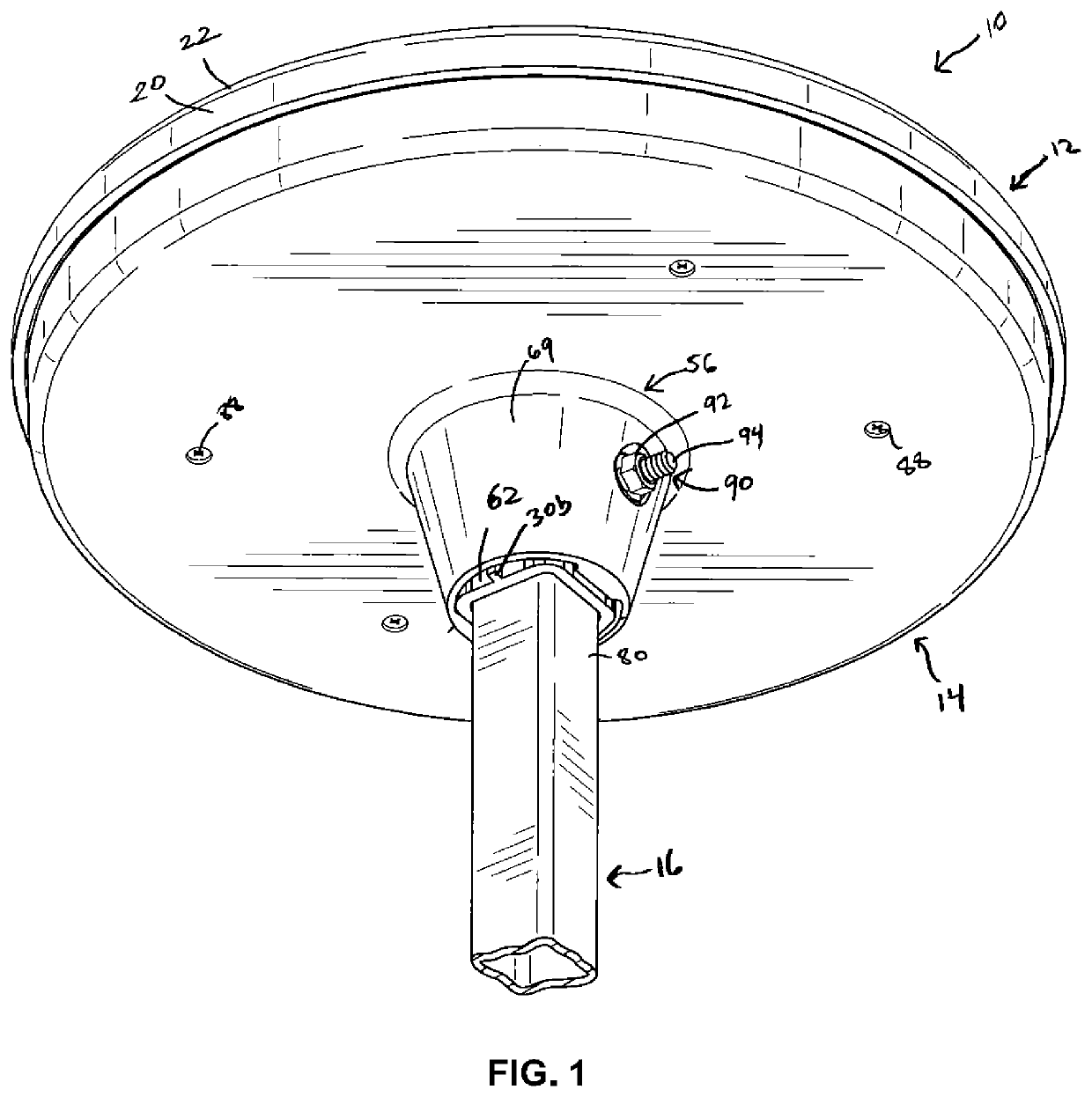 Seating device having a support member