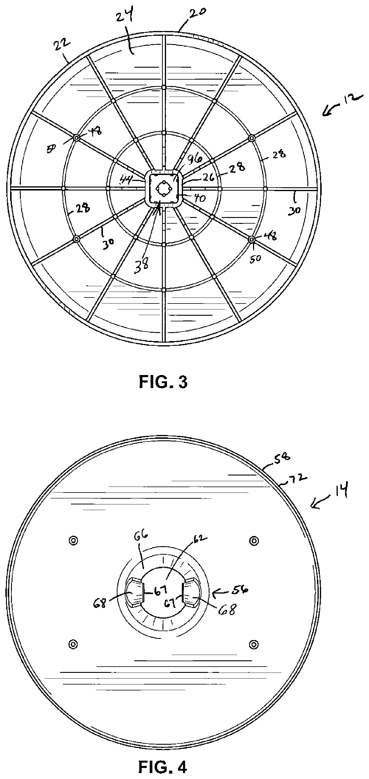 Seating device having a support member